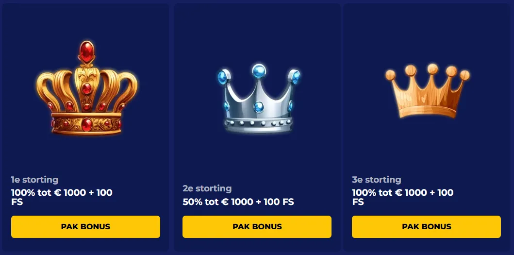Welkomstbonus Koning Casino